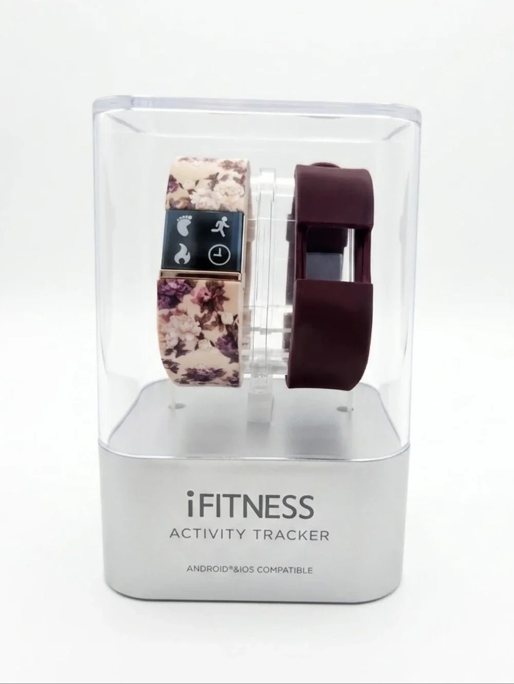 iFitness Activity Floral & Burgundy Activity Tracker Bands NIB